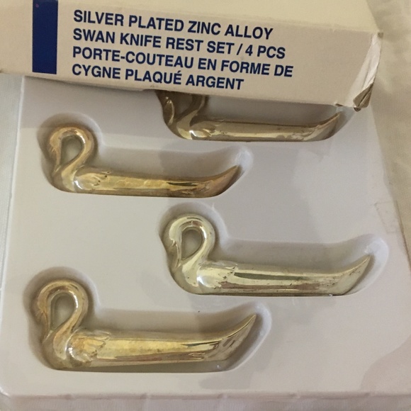 Vintage style Silver Plated Swan Knife Rest -  2 sets of 4 ❤️❤️❤️🌟 - Picture 2 of 10